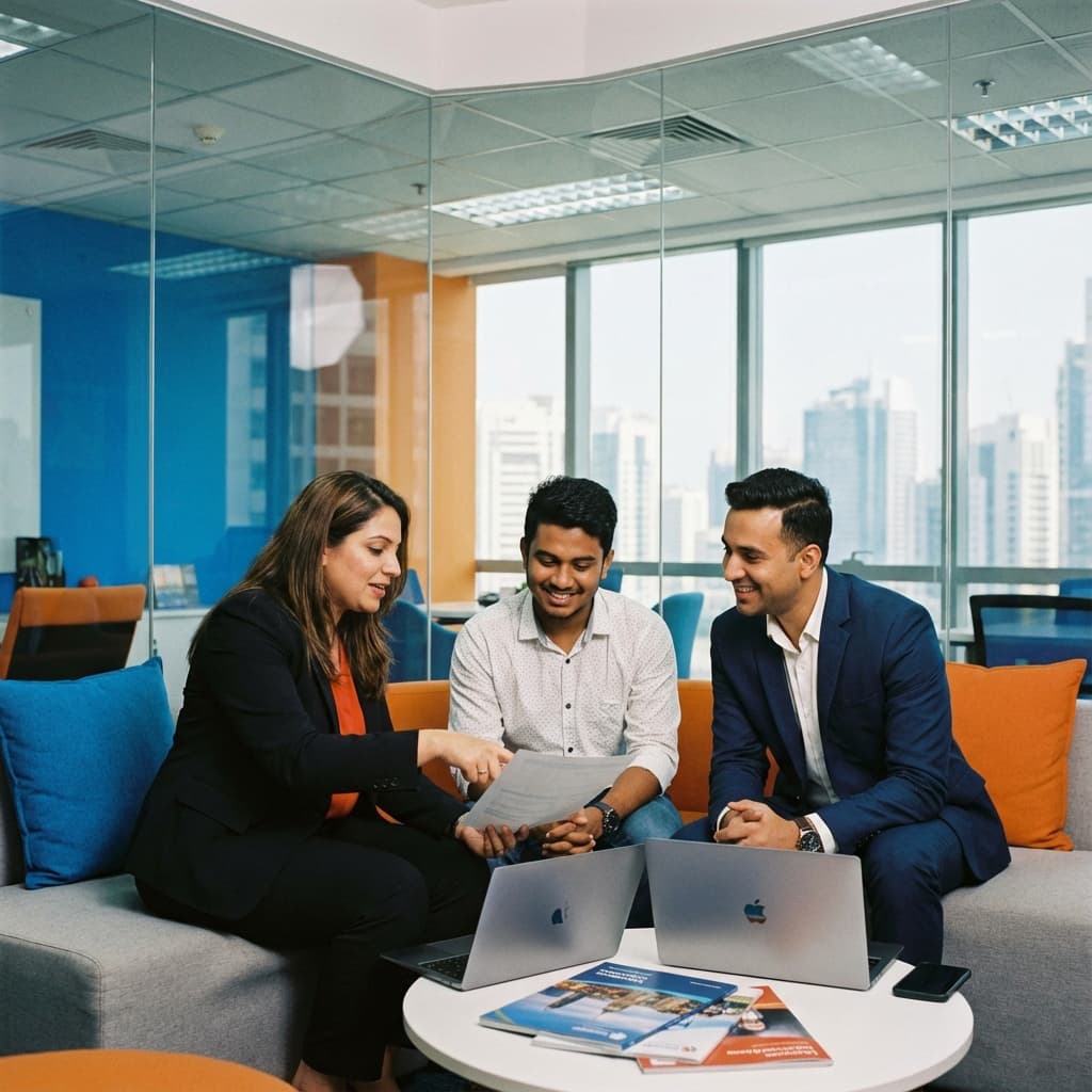 Next Campus team helping students